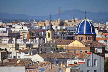 Church towers and old buildings in Valencia