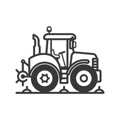 agricultural machine minimalist line art icon logo symbol