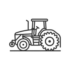 Obraz premium agricultural machine minimalist line art icon logo symbol