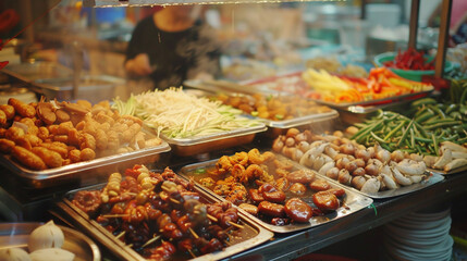 Obraz premium Asian street food. Buffet.