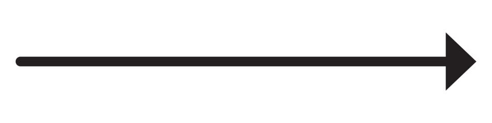 Black long arrow silhouette vector icon. flat style Arrow symbol. Black silhouette of an arrow on a white background. vector illustration. 