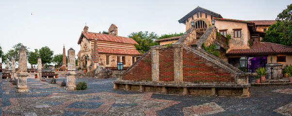 Naklejka premium medieval square in Dominican Republic district of La Romana