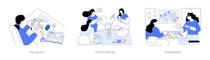 Creative workshops isolated cartoon vector illustrations se
