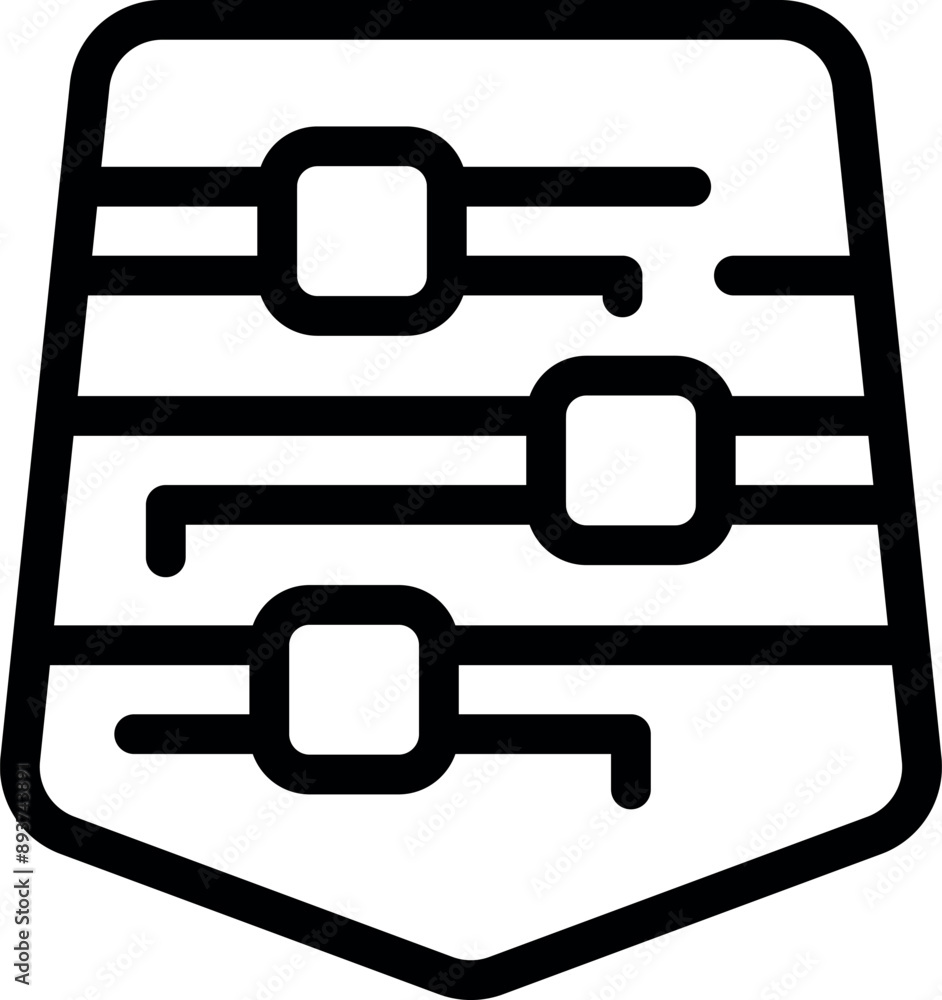 Poster black outline icon of a digital equalizer displaying sound frequency levels