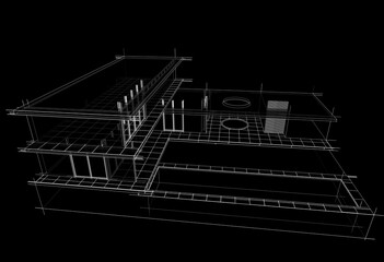 Architectural 3d rendering of a building