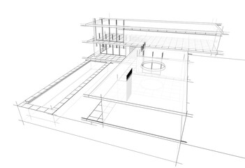 Architectural 3d rendering of a building
