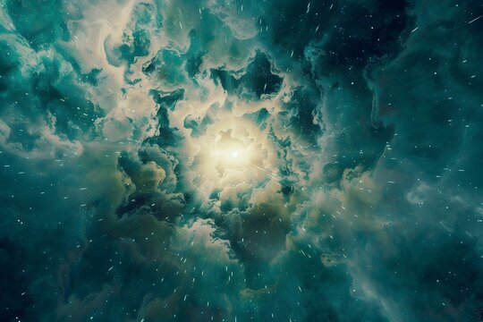 Vibrant and Mystical Galactic Nebula Shimmering in the Cosmos