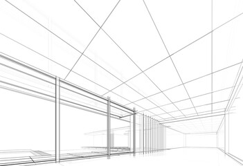 Architectural 3d rendering of a building