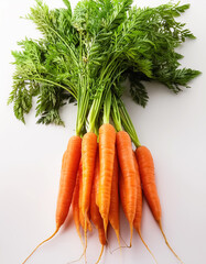 A lots of fresh Carrot vegetables organic isolated on white background.