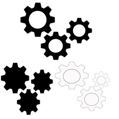 Setting  Gear Icon Set features a collection of sleek, modern icons ideal for enhancing the visual appeal and functionality of various digital projects. 