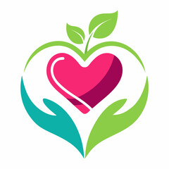  love hand care symbol logo vector
