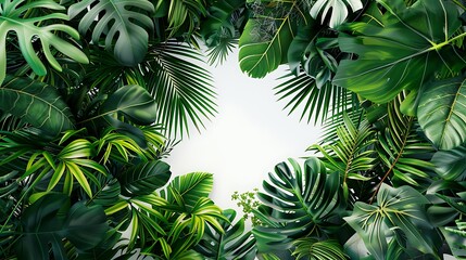 Tropical Leaves Frame