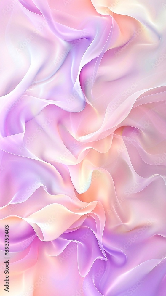 Poster soft smooth color transitions on the wavy surface from white to pink and lavender creating a feeling