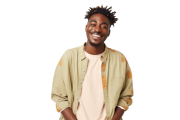Stylish young African American man wearing a suit and sunglasses Isolated on white background