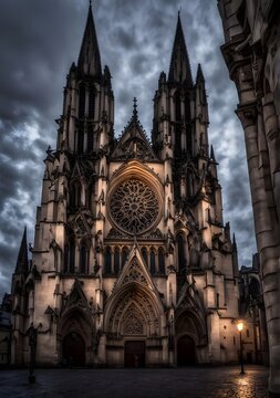 una chiesa gotica di sera