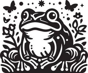 Bullfrog icon isolated on a white background. Bullfrog logo illustration.