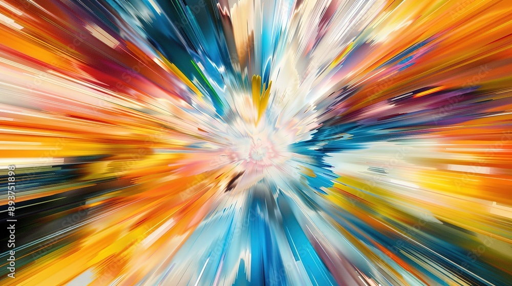 Poster abstract colorful radial pattern with blurry lines