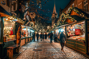 Christmas market in an old european town