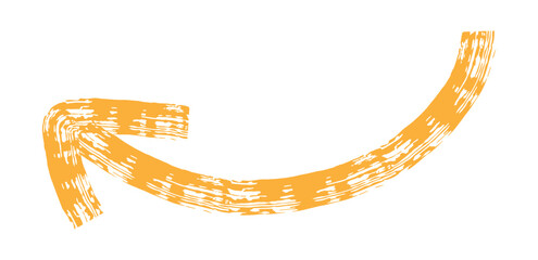 Hand drawn simple arrow drawn with wax crayon, chalk or charcoal. Uneven dry texture for underlining highlighting. Pencil drawn lines, strikethrough, grungy vector isolated on white.