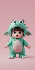 Adorable Dragon Costume 3D Render