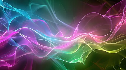 Obraz premium Abstract Colorful Waves Flowing on a Dark Background