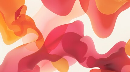Naklejka premium Abstract Pink and Orange Shapes on White Background