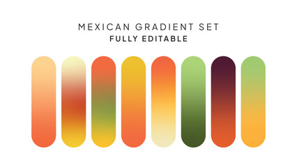 Set of Mexican Gradients Background, Abstract Mexican Independence Day Gradient Collection Background Vector Set