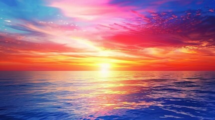 Colorful Sunset Over Calm Ocean Waters