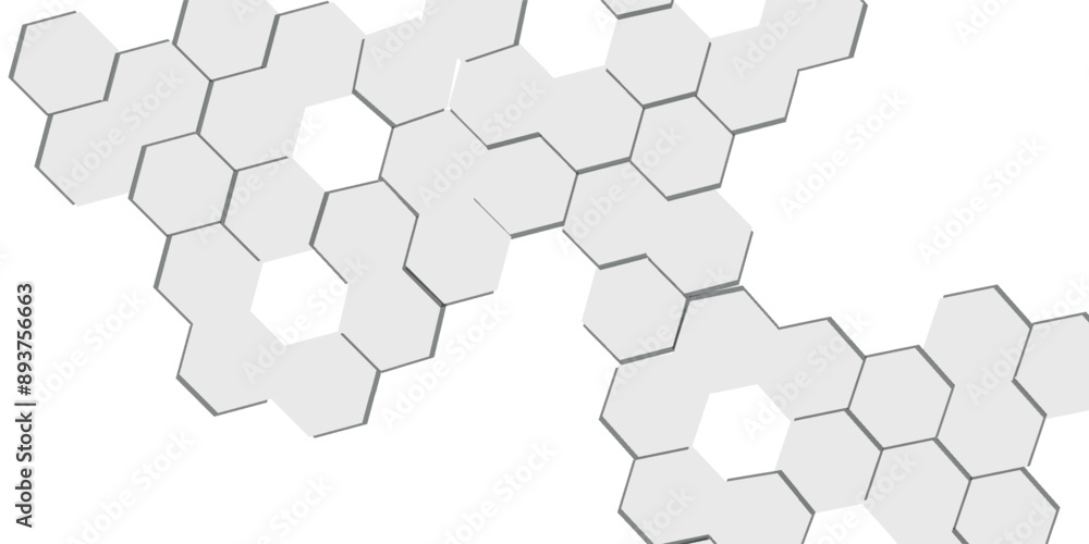 Poster abstract technology hexagonal background. illustration of a white background with hexagonal template