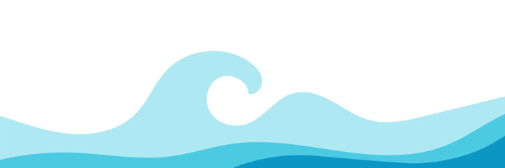 Abstract big wave. Sea water smooth shape. Vector illustration