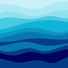 Abstract Deep Water. Sea waves vector illustration