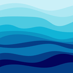 Fototapeta premium Blue Deep Water. Sea waves vector illustration