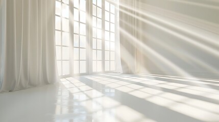 Minimalist Interior Design with White Pots and Sunlight