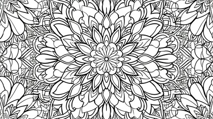 Black And White Floral Mandala Design Pattern