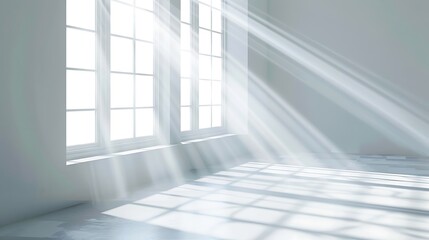 Obraz premium Minimalist Interior Design with White Pots and Sunlight