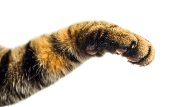 A cat's paw of a house cat with small claws. - Powered by Adobe
