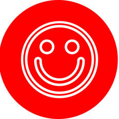 Smiley face Vector Line White Circle Red