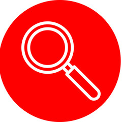 Magnifying glass Vector Line White Circle Red