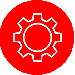 Gears Vector Line White Circle Red