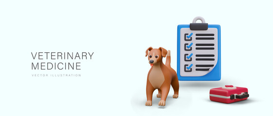 Advertisement of veterinary clinic services. Medicine for pets