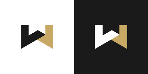 W letter icon logo vector monogram clean luxury for brand business