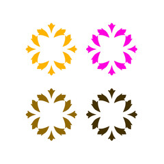 Luxury Ornamental Wellness Spa Hotel Resort Sign Symbol Logo isolated on White