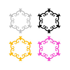 Luxury Ornamental Wellness Spa Hotel Resort Sign Symbol Logo isolated on White