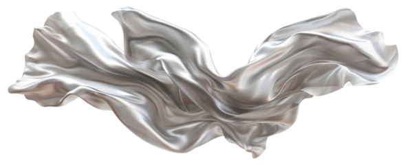 Floating elegant silver fabric, cut out