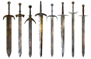 Set of medieval swords, cut out
