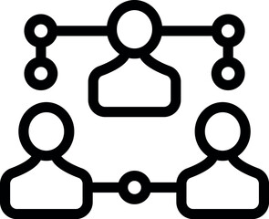 Simple icon of business people connecting and sharing ideas through a network