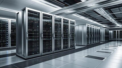 Server racks in server room data center