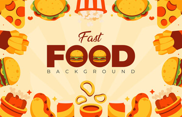 Fast food background with stripes vector illustration