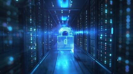 hologram data protection with data center background