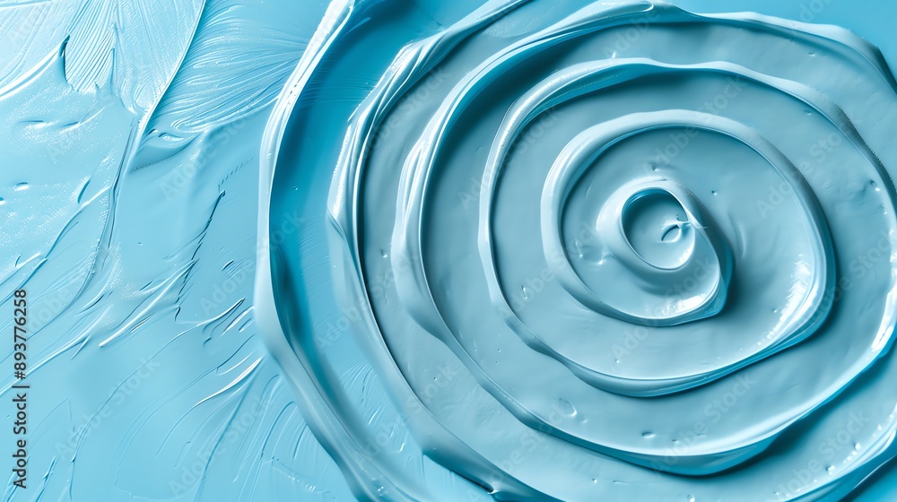 Aufkleber close-up abstract background texture of blue cream swirl with smooth and textured patterns, perfect 